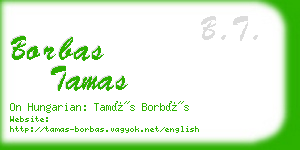 borbas tamas business card